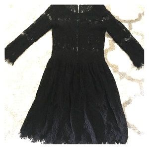 Black, see through top, eyelash lace dress